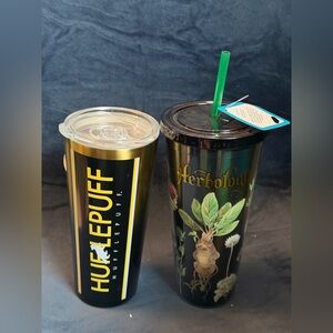 Hufflepuff and Herbology Tumbler Set - Black and Gold